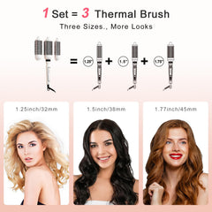 K&K 3 in 1 brush temperature dial showing precise heat control.