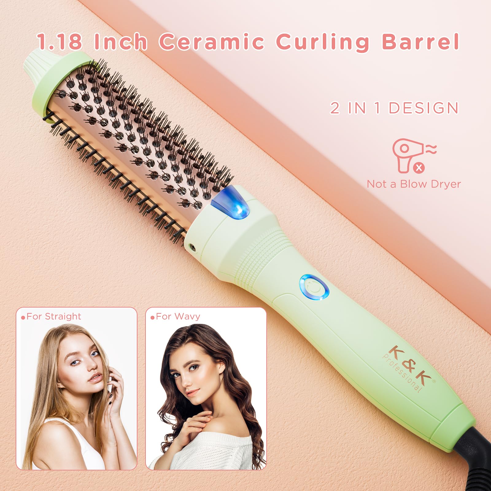 K&K Brush 30 thermal bristles ready for quick snag-free styling