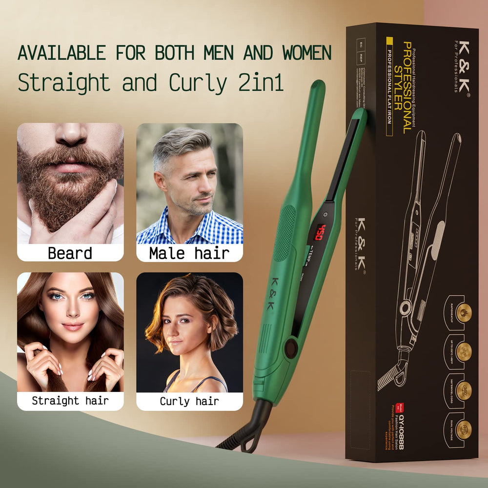 K&K dual-voltage flat iron suitable for worldwide use