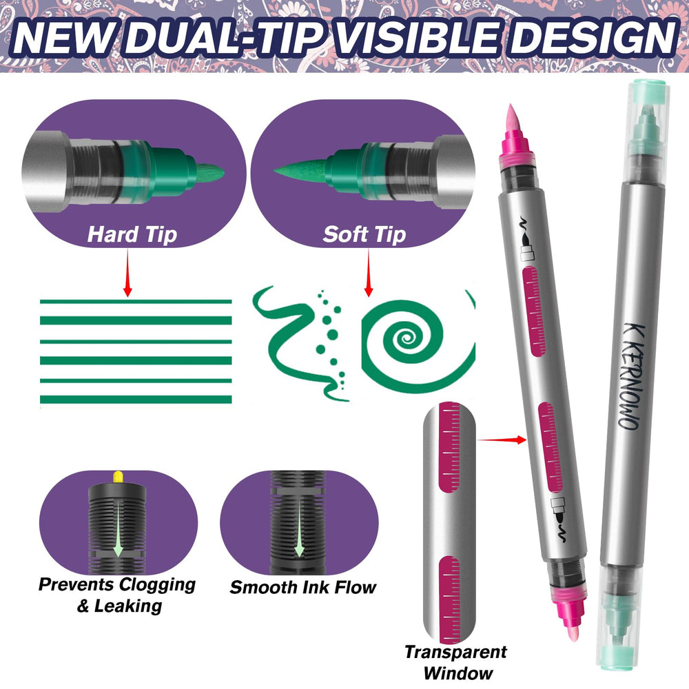 K KERNOWO 18-color markers with metallic shimmer for standout body art.