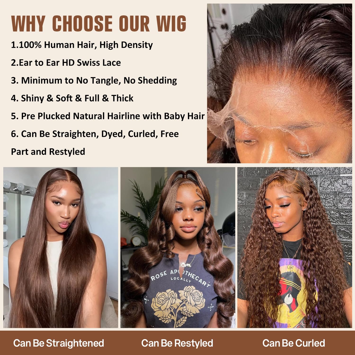 Kkioor deep chocolate brown shade enhances natural depth and shine