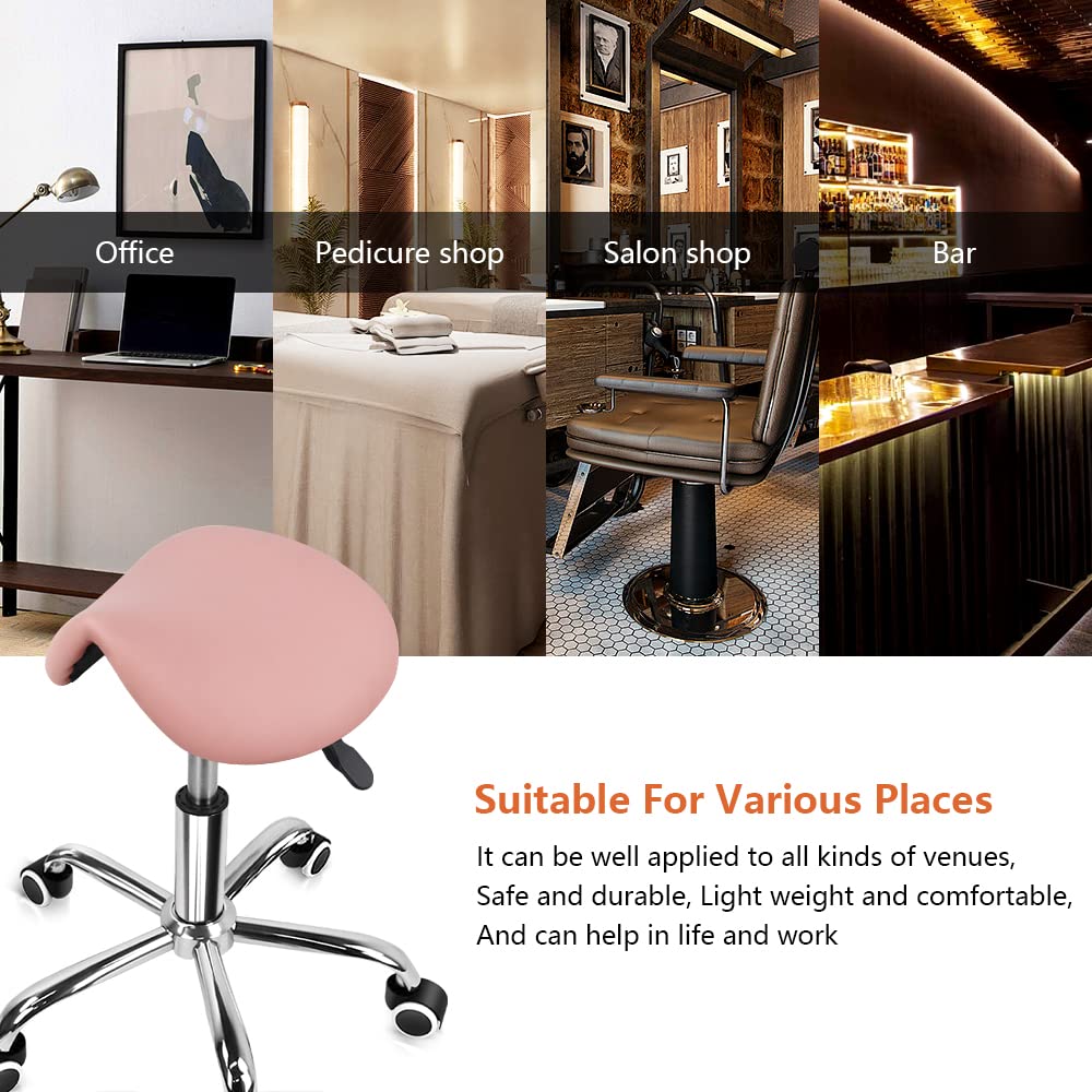 KKTONER pink saddle stool office use ergonomic seating