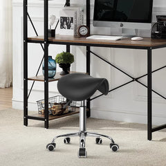 KKTONER rolling saddle stool swivel base enables smooth 360-degree movement for tasks.