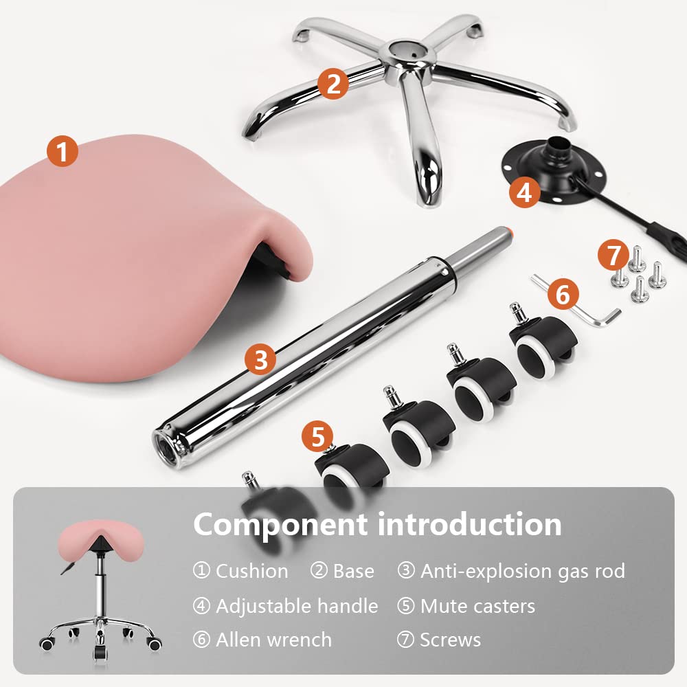 KKTONER saddle-stool-easy-clean-waterproof cushion resists spills and stains