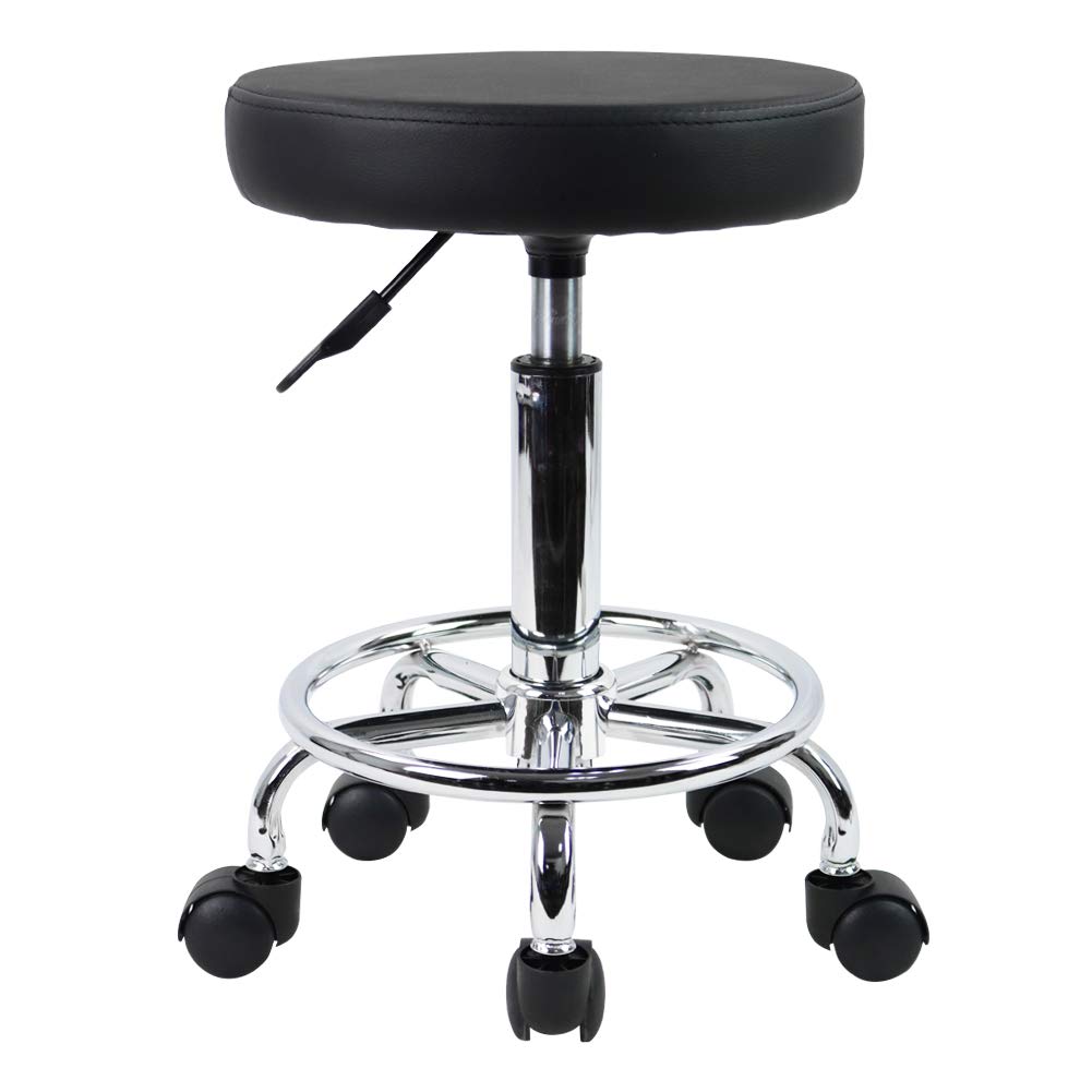 KKTONER stool seat closeup shows cushioned PU leather for long sessions