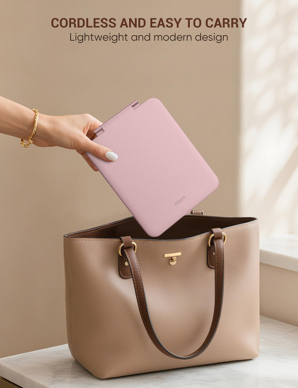 klarh 30-minute timer helps save battery during routine makeup