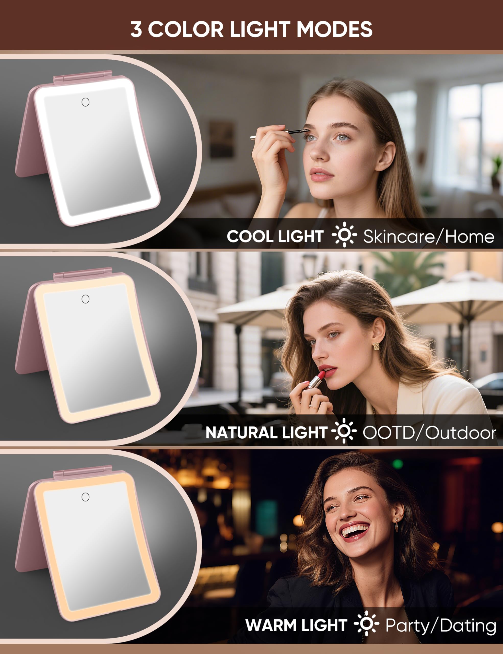 klarh rechargeable 2700mAh mirror powers cordless sessions for easy styling anywhere