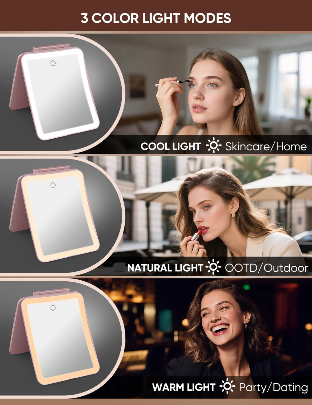 klarh rechargeable 2700mAh mirror powers cordless sessions for easy styling anywhere