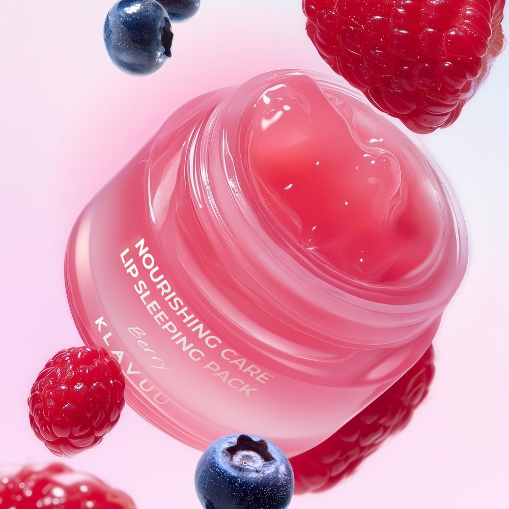 Klavuu Lip Mask overnight application close up emphasizing deep hydration