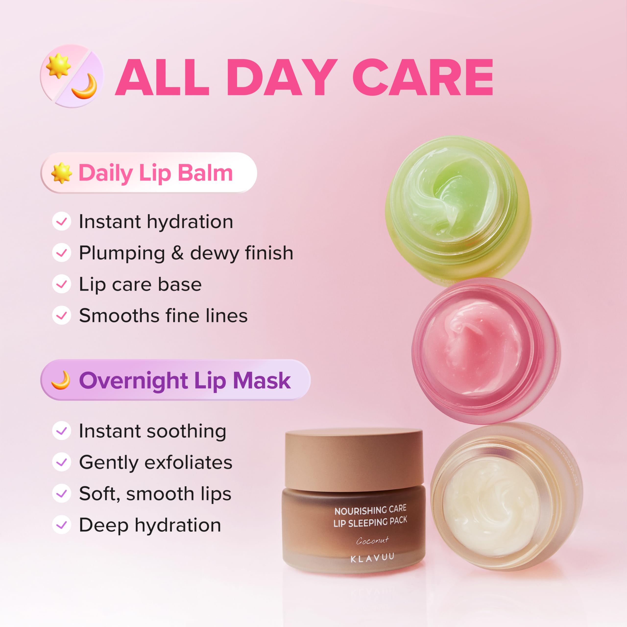 Klavuu Lip Mask Set box and sachets for two-piece set