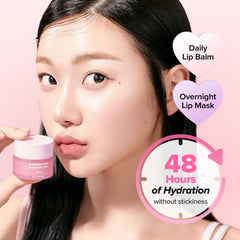 Klavuu Lip Mask Berry texture applied on lips for overnight care