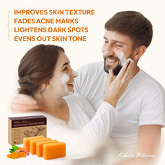 KlearBloom Kojic Turmeric Soap turmeric swirl highlights natural radiance and soothing cleansing