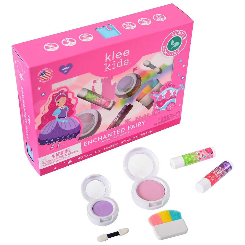 Klee Naturals Luna Star Kit bedazzled gems eye shadow close-up, sparkly color choices for pretend princess looks.