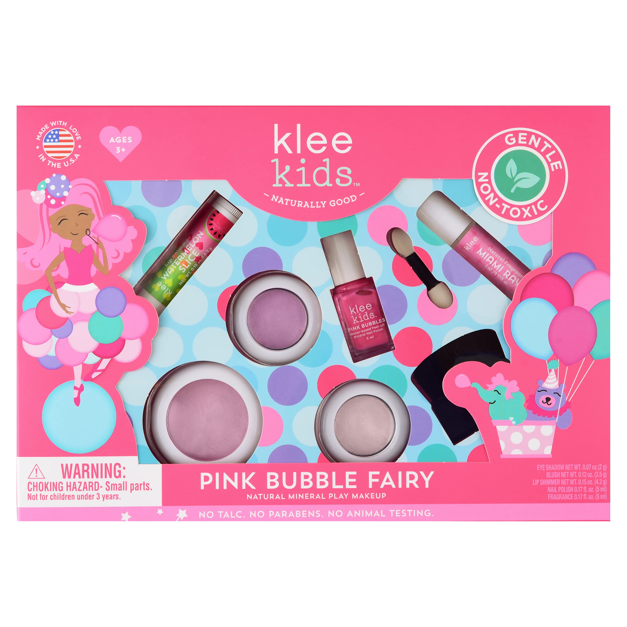 Klee Naturals Luna Star Pink Bubble Fairy box—gentle, non-toxic kids makeup for creative play.