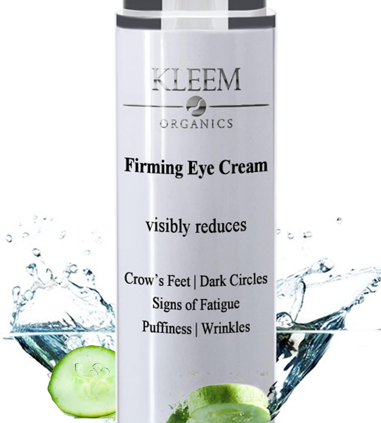 Kleem Organics anti aging eye cream tube front for refreshed eye area