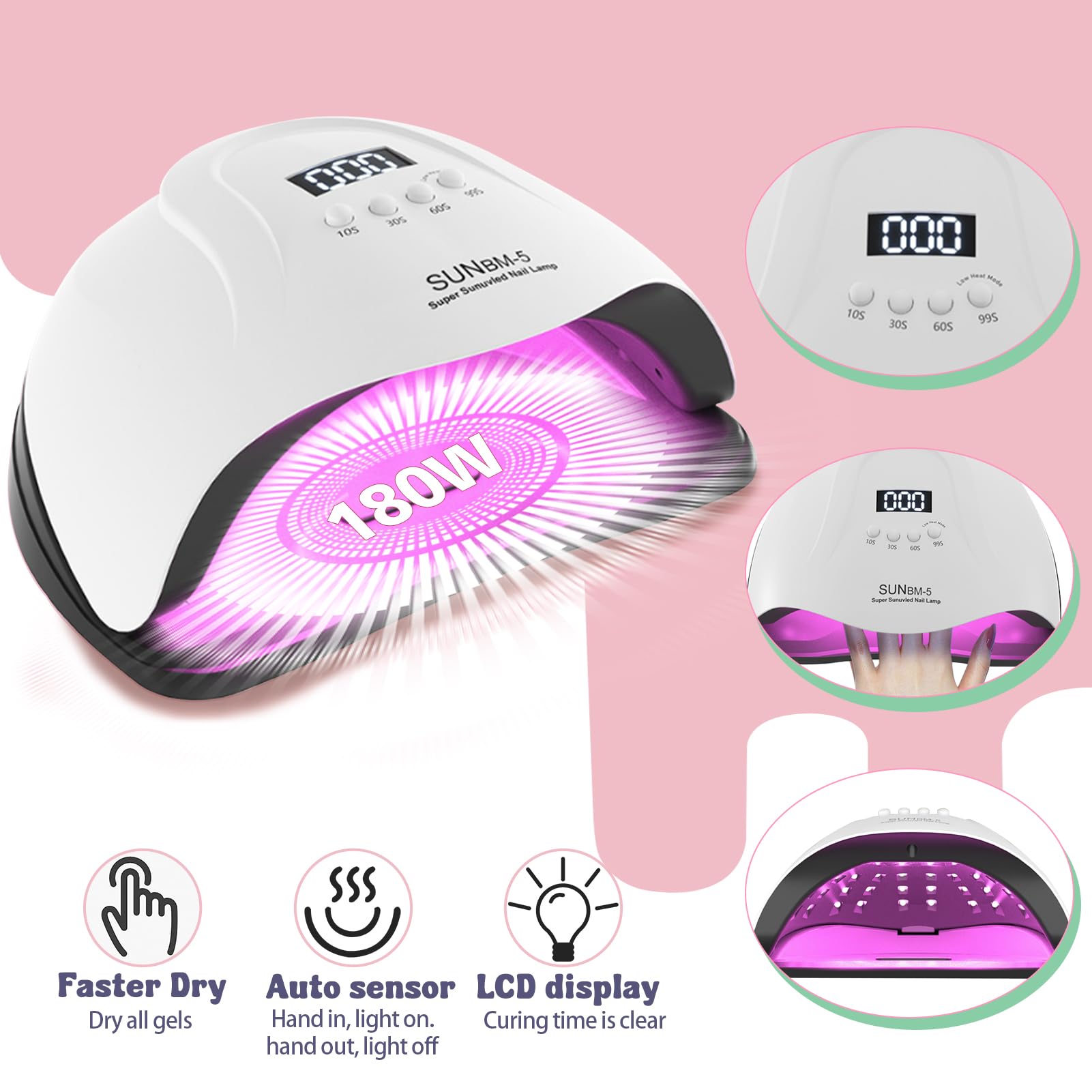 Klemon 3D nail art decorations enable creative accents with easy placement.