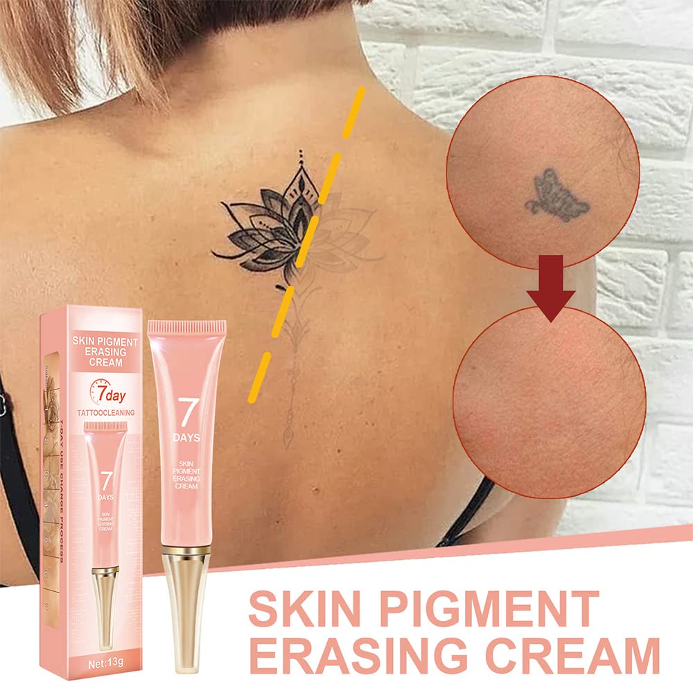 KlsyChry tattoo removal cream application shows easy coverage of the tattooed area.