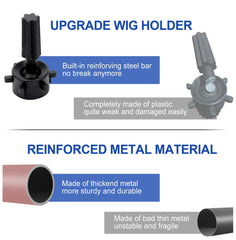 Klvied wig stand head-holder clamp keeps the wig head secure during styling.