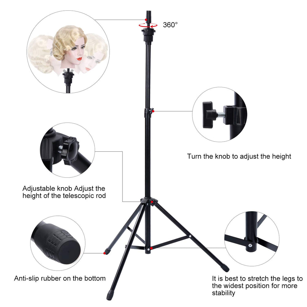 Klvied wig stand base stability provides steadier practice sessions.