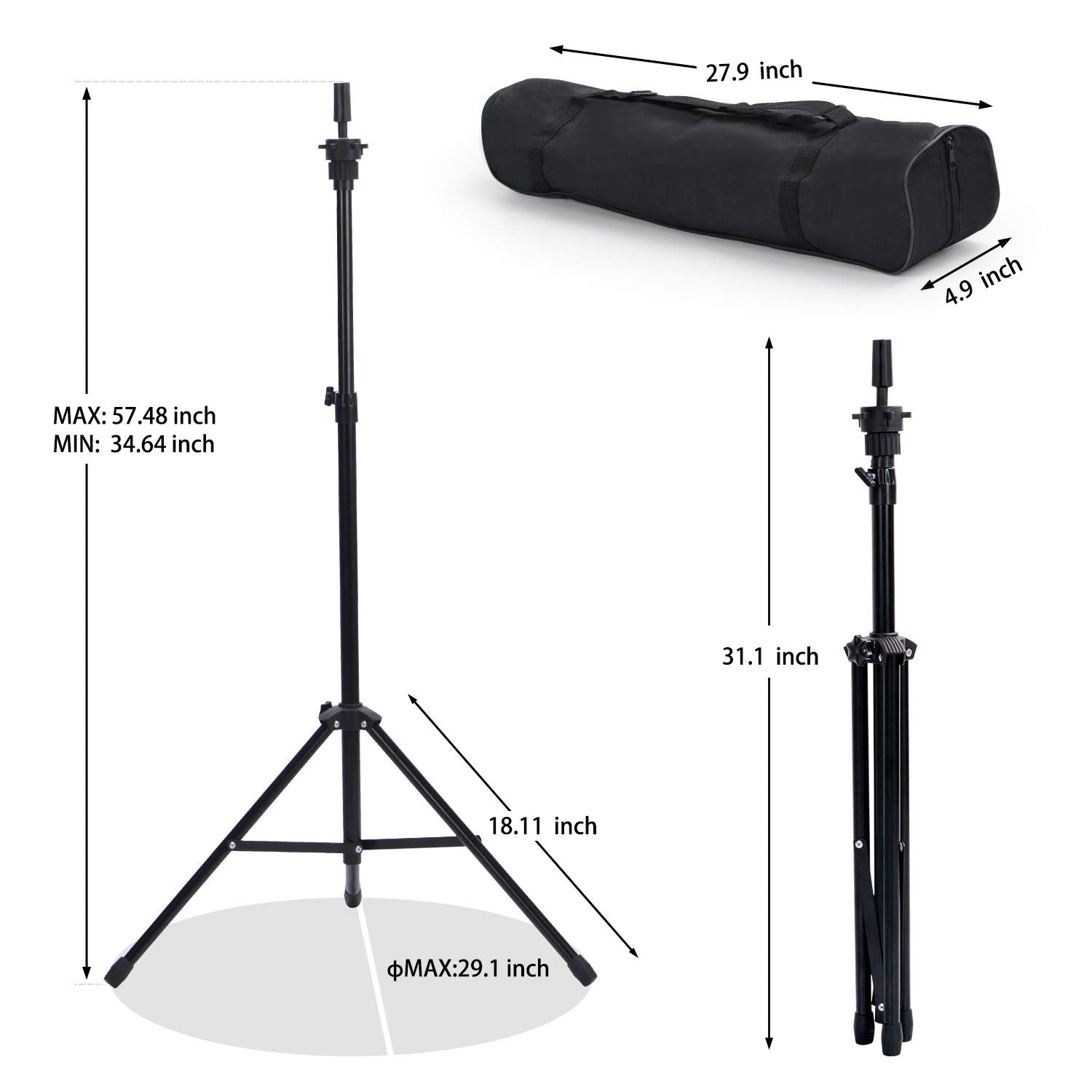 Klvied wig stand kit with T-pins for secure wig mounting.