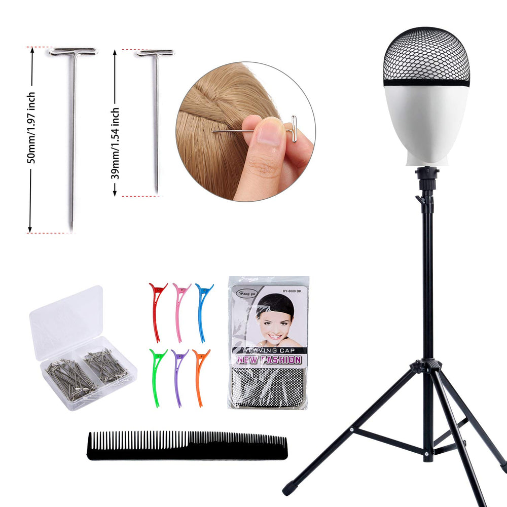 Klvied wig stand carrying bag for easy storage and transport.