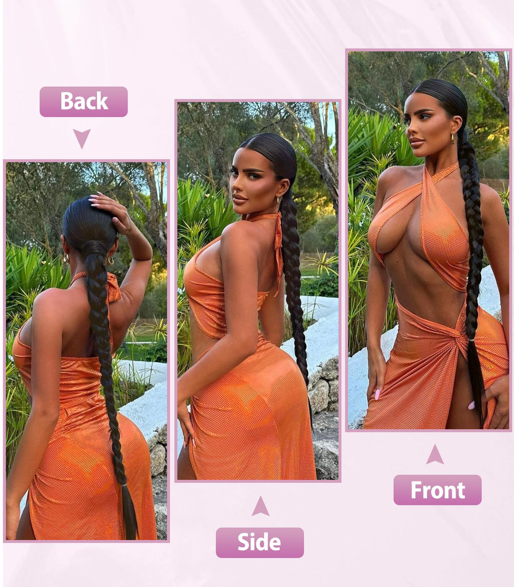 Kmzbasg lightweight ponytail at 140g offers comfortable all-day wear.