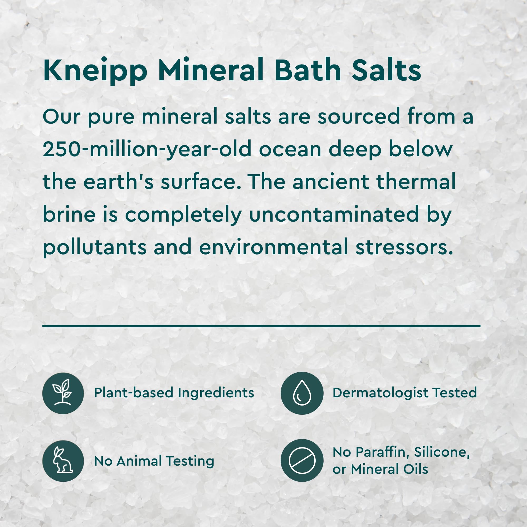 Kneipp all-natural vegan bath salts offering gentle skincare.