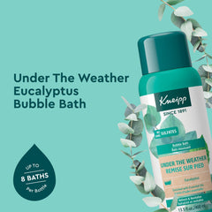 Kneipp eucalyptus aromatherapy bubble bath close-up emphasizing calming aroma