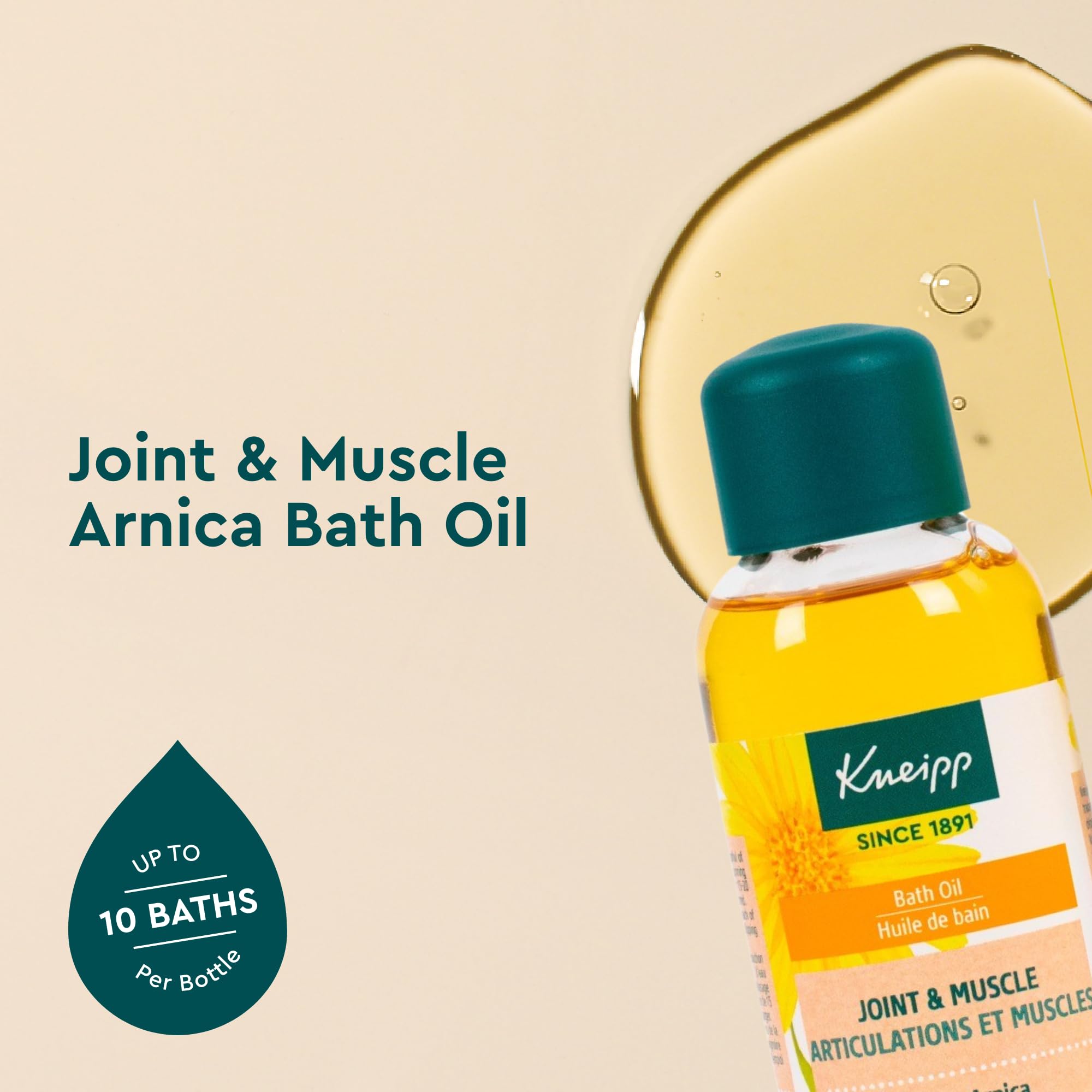 Kneipp Arnica Bath Oil cap being opened for easy post-workout recovery.