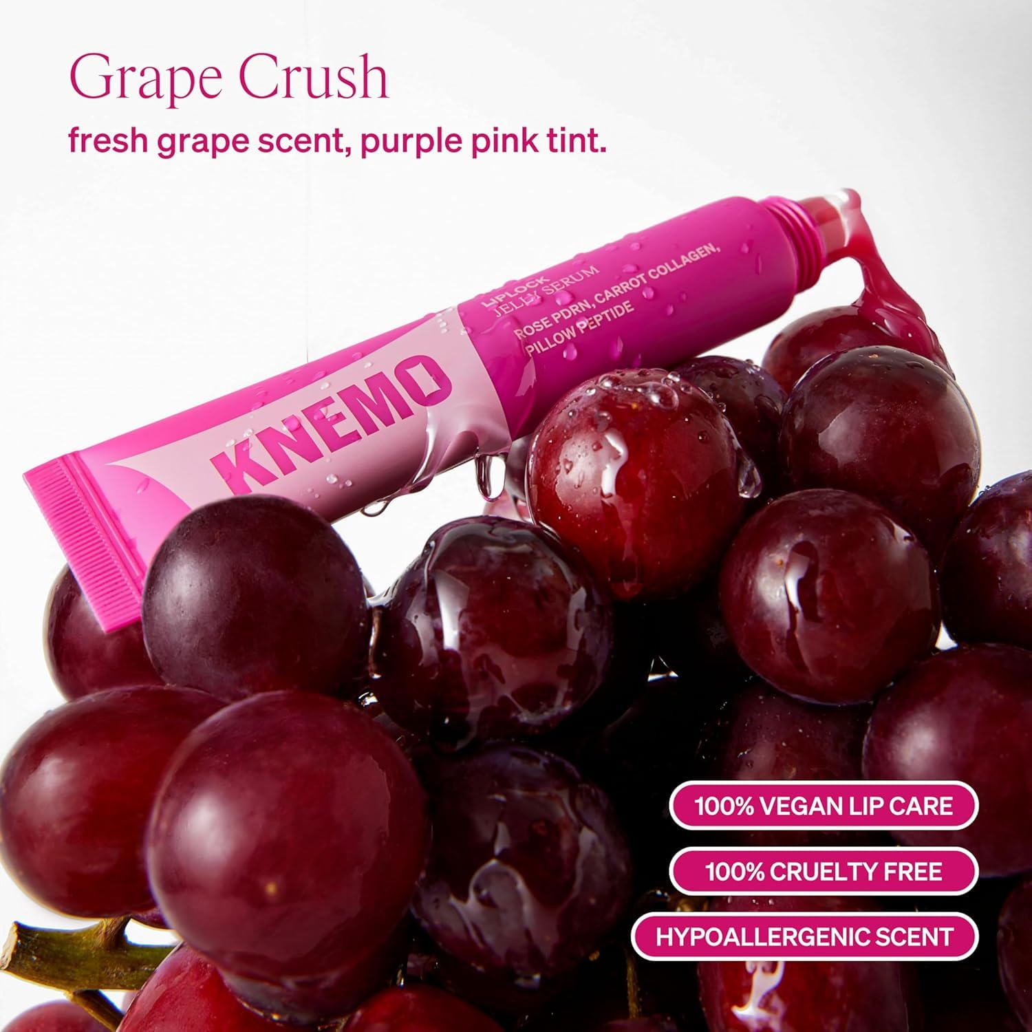 KNEMO LipLock Jelly Serum applied for instant lip comfort and shine.