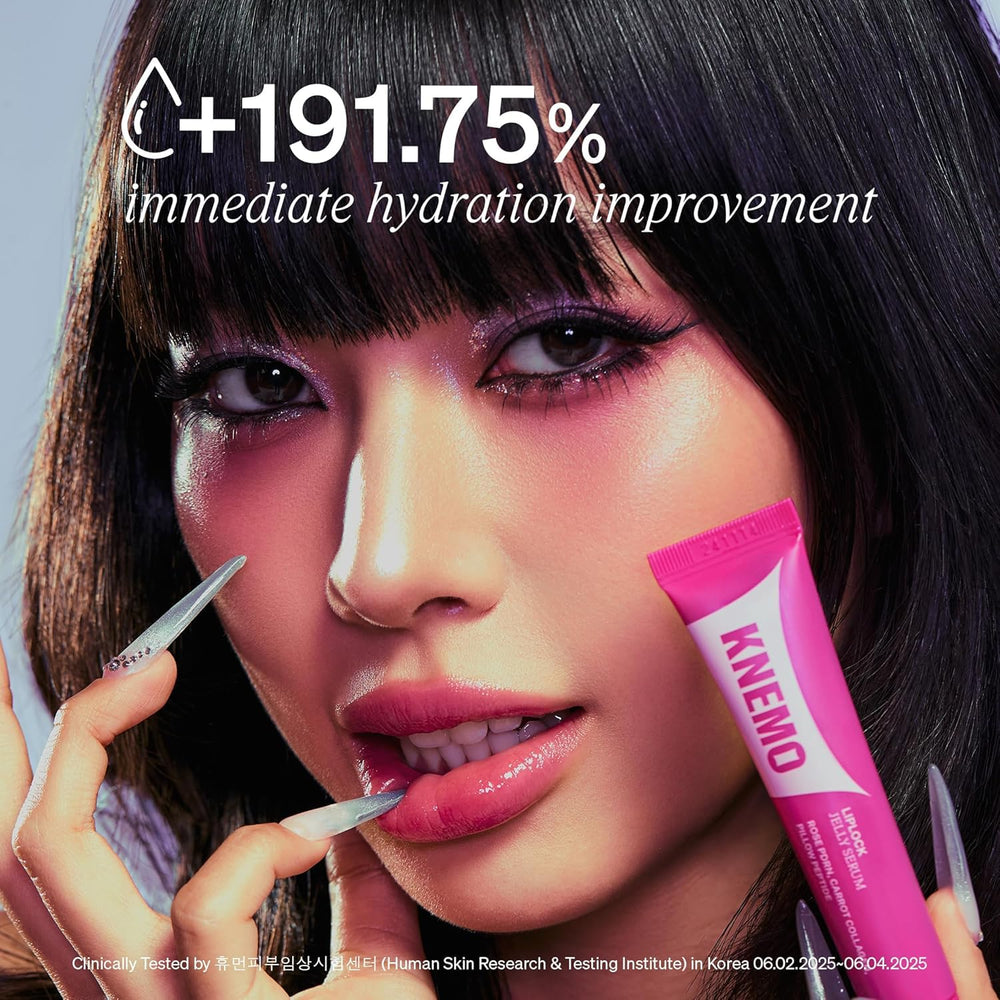 KNEMO LipLock Jelly Serum Carrot Collagen nourishes and conditions lips.