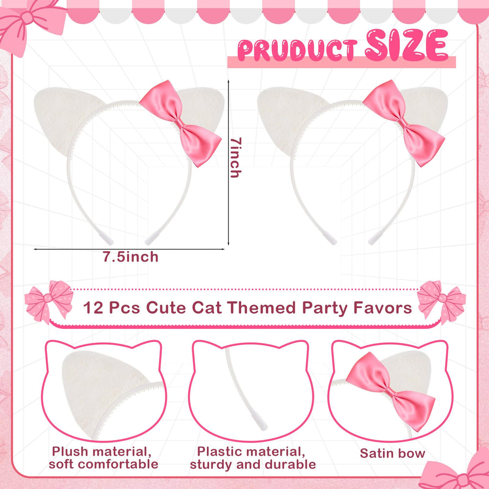 Knitgrip cat ears headbands soft plush pink detailed for cute everyday wear