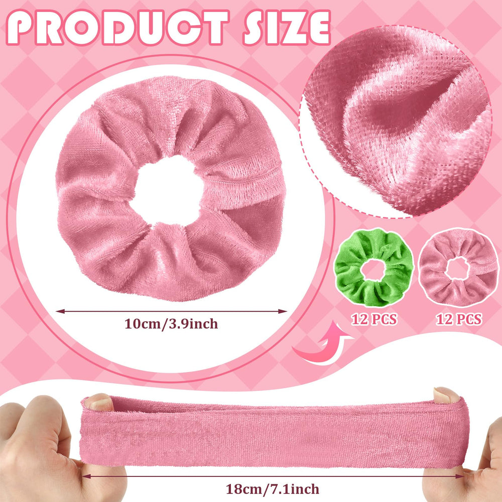 Knitgrip soft velvet green scrunchie provides secure hold without damage to hair.