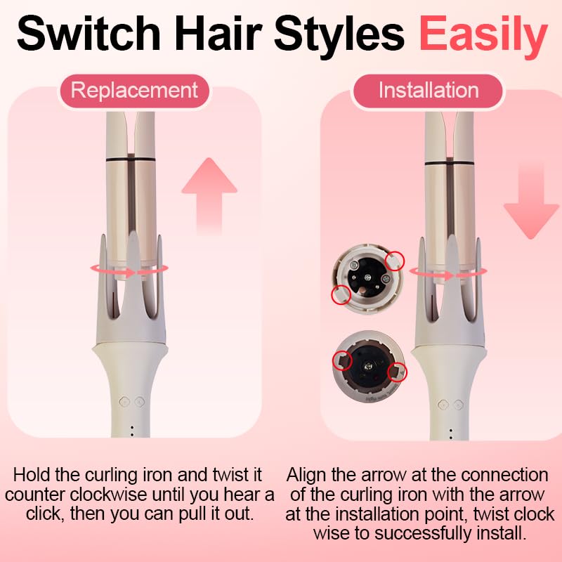 KNJOQ 32mm wand close-up for voluminous soft curls