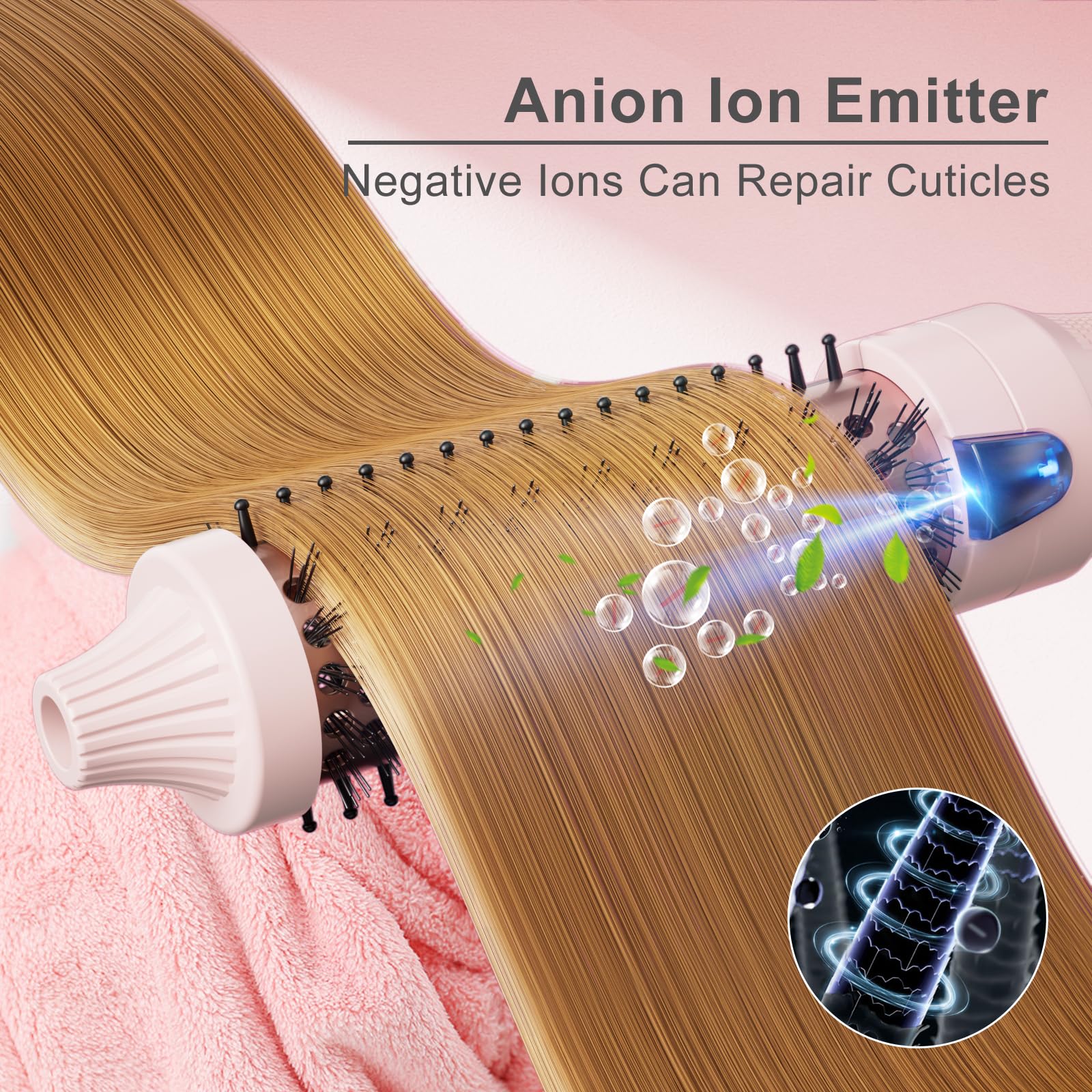 K&K Tourmaline Ionic Hot Brush hair wrap image showing quick curls and volume.