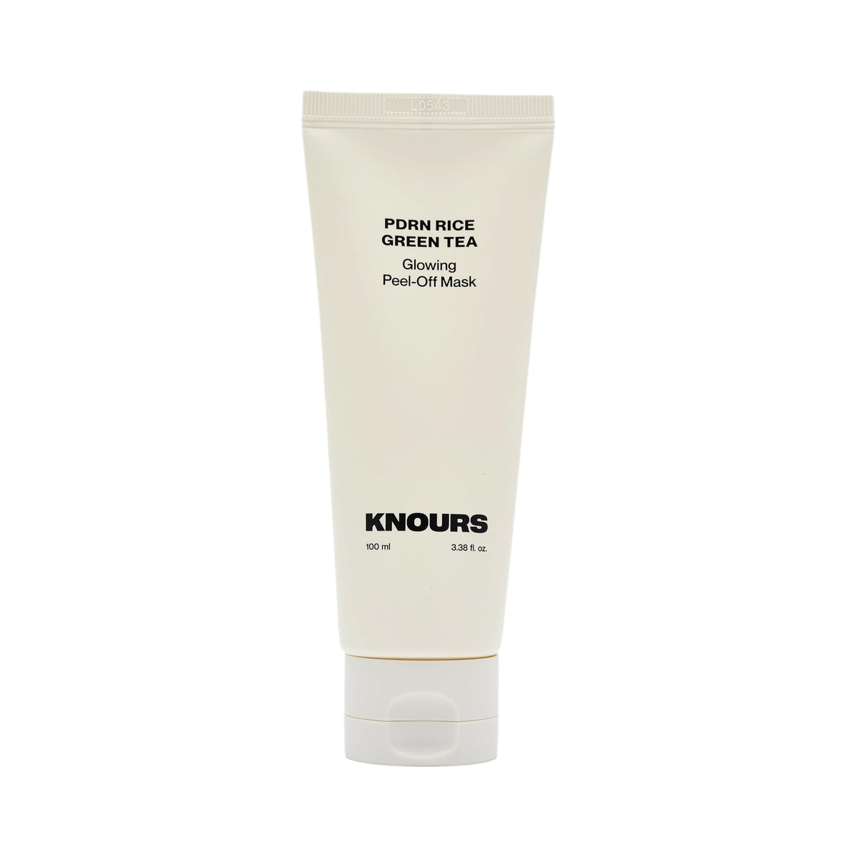 Knours PDRN Rice & Green Tea Glowing Peel Off Mask jar closeup highlights hydrating glow