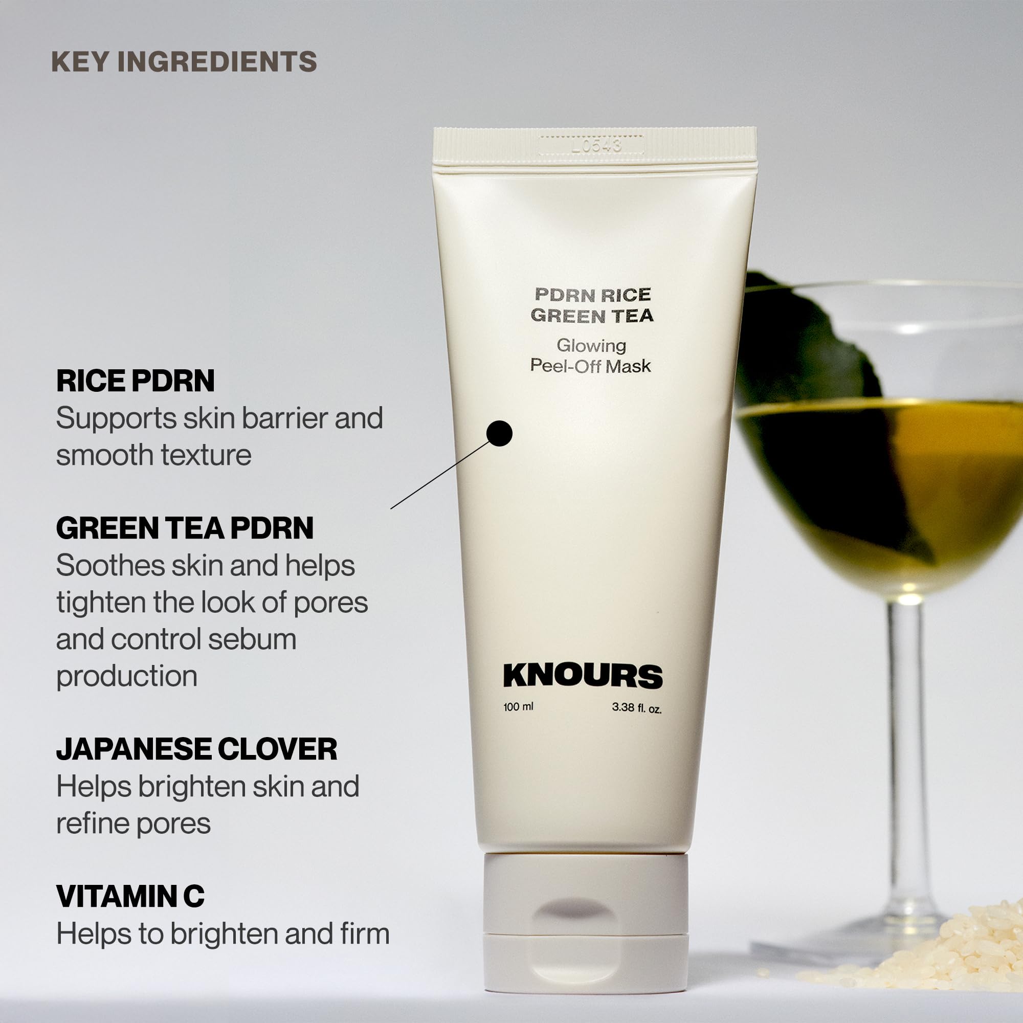 Knours PDRN Rice & Green Tea Glowing Peel Off Mask texture-application shows smooth, even application