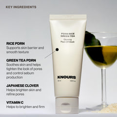 Knours PDRN Rice & Green Tea Glowing Peel Off Mask texture-application shows smooth, even application