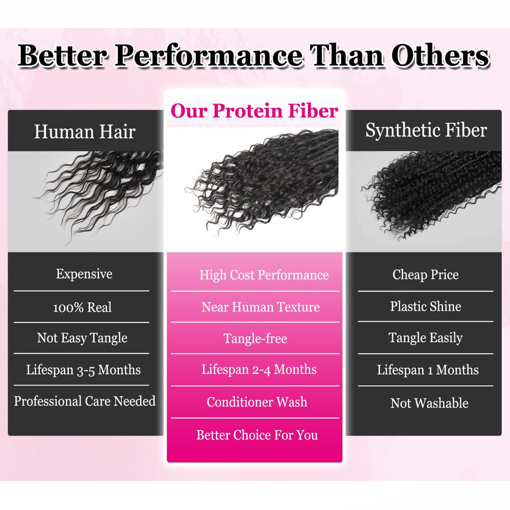 Knovotch Boho Crochet Braids 18in lightweight design for all-day scalp comfort.