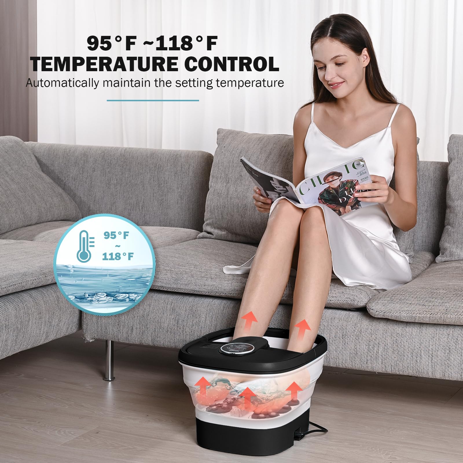 KNQZE 24 motorized shiatsu balls knead soles for targeted relief