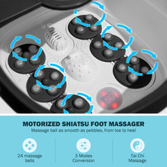 KNQZE foot spa remote control in use for hands-free, convenient adjustments