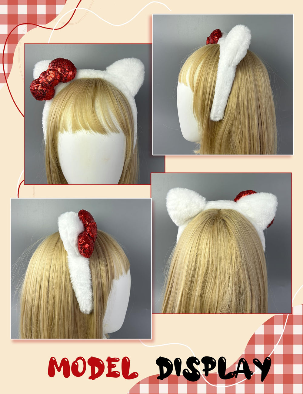 Kobataro kitty ears headband elastic fit offers one-size comfort