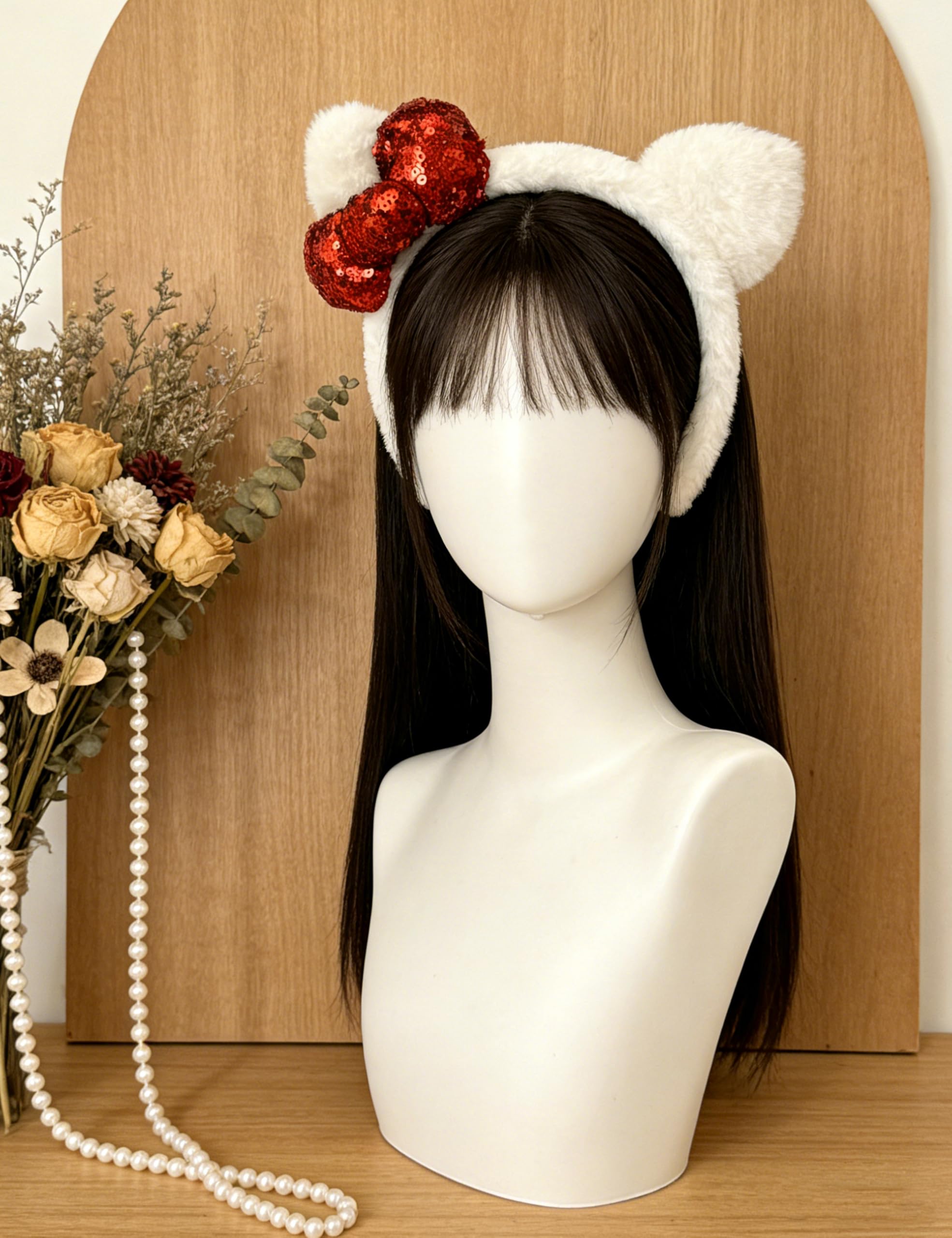 Kobataro kitty ears headband worn look example for party or Halloween costume