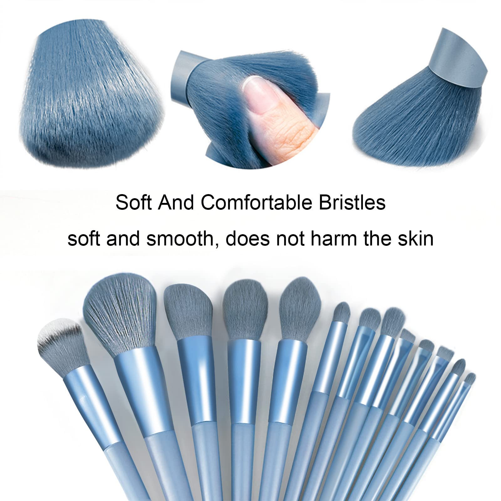 Koccido brush bristles soft closeup shows gentle powder pickup