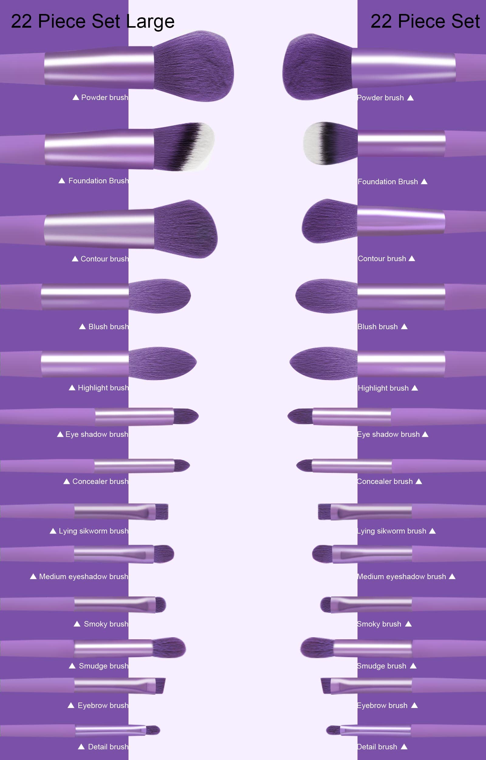 Koccido ergonomic handle brush set demonstrates comfortable grip during makeup.