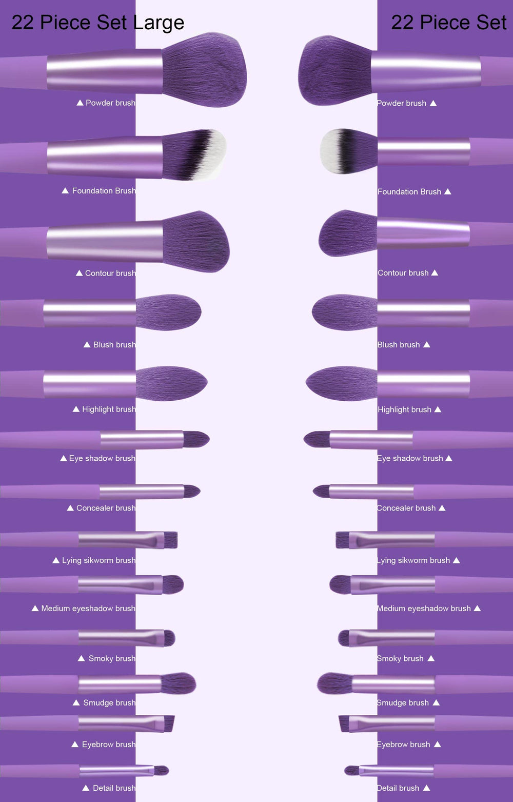 Koccido ergonomic handle brush set demonstrates comfortable grip during makeup.
