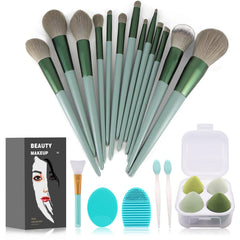 Koccido makeup brushes set in green case for flawless application.
