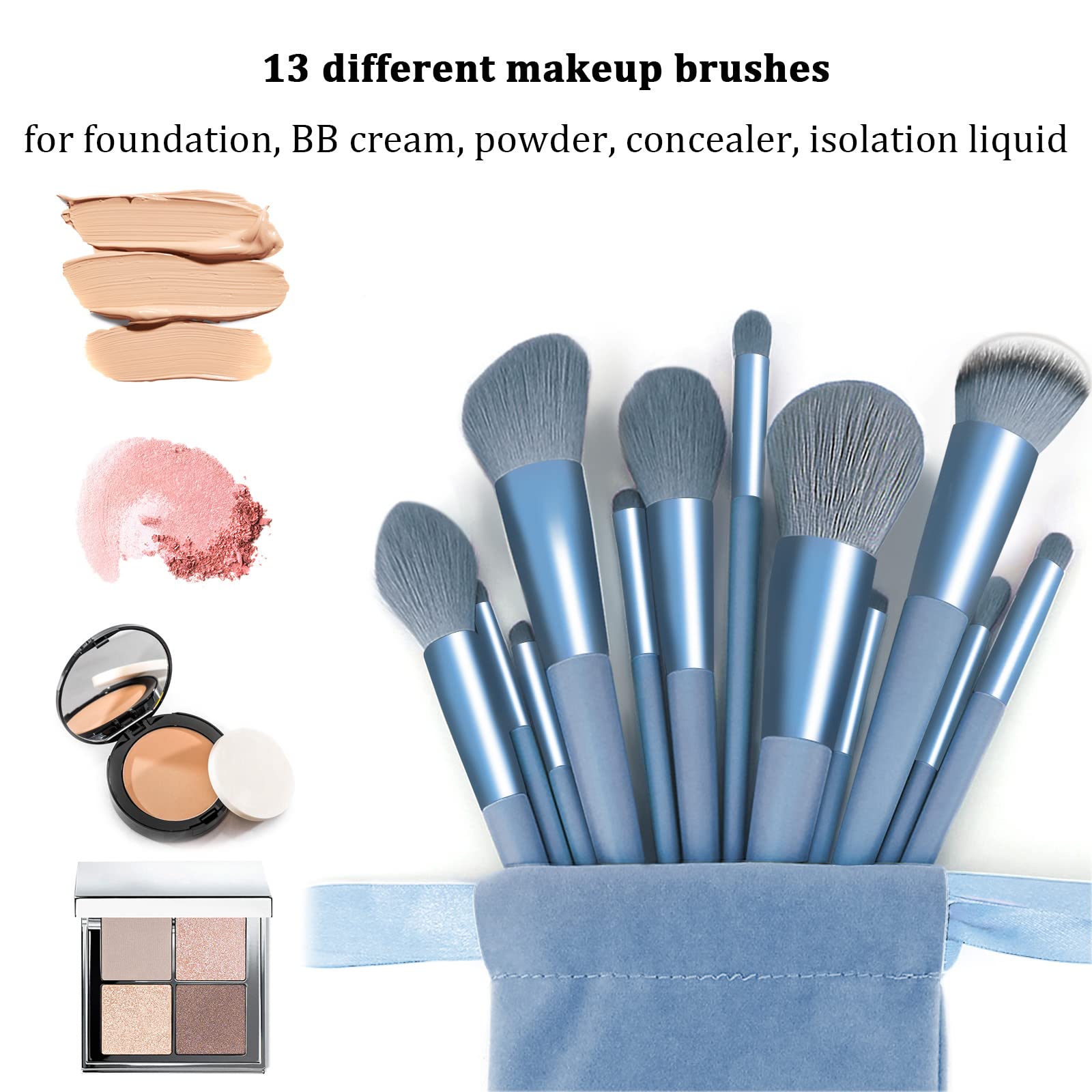 Koccido large-size makeup brushes handle ergonomic grip for precise professional application.