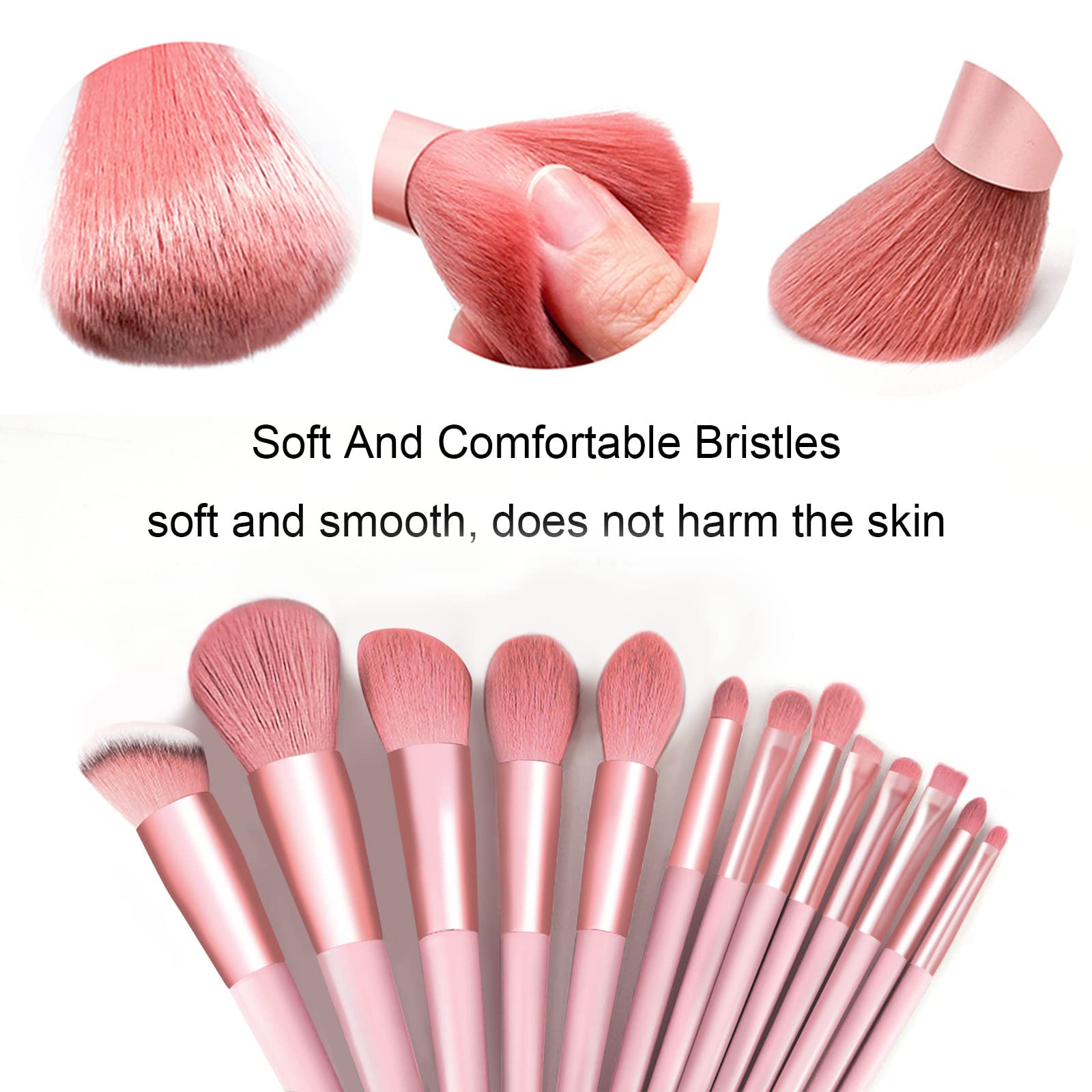 Koccido makeup brushes large pink ergonomic handles provide comfortable grip for precision