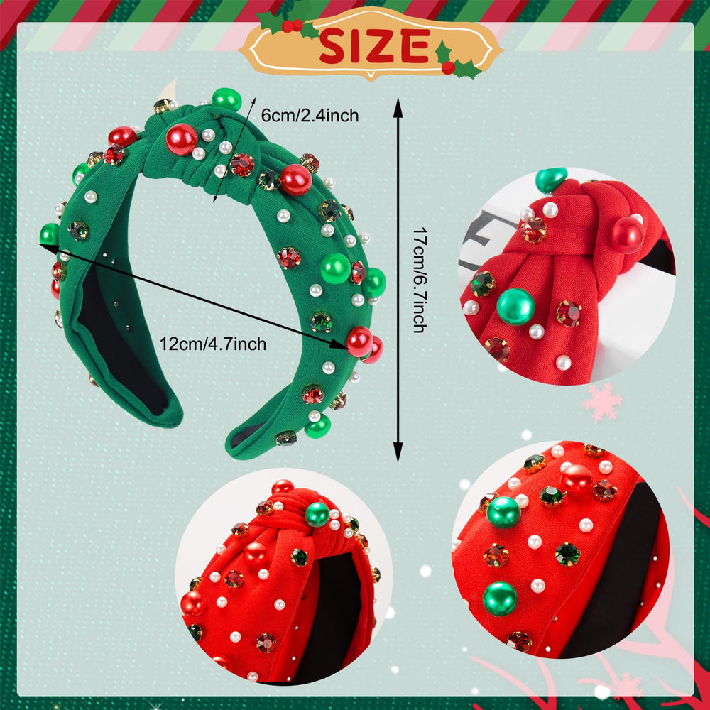 Koeilay headband in red-green plaid fabric boosts seasonal style for gatherings.